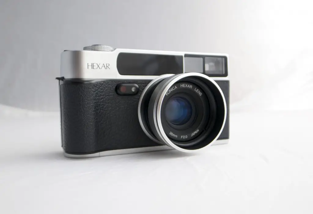 Konica Hexar silver film camera